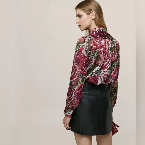 Reiss NWOT Flowy Floral Burnout Button Down Shirt Size Small - Picture 4 of 16